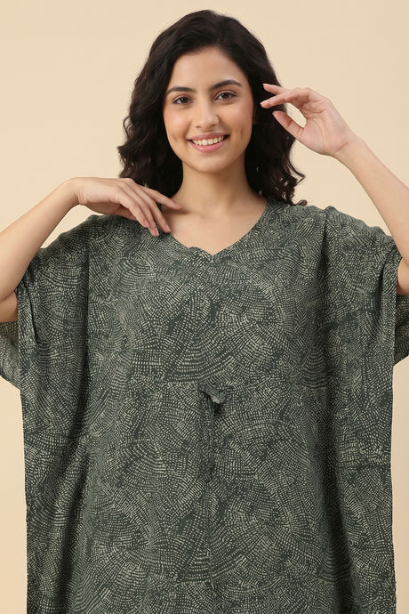 Zivame Woven Loungewear Dress - Sea Form — image 3